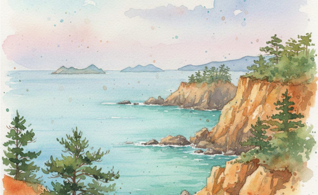 태안해양국립공원 해안 절벽과 푸른 바다